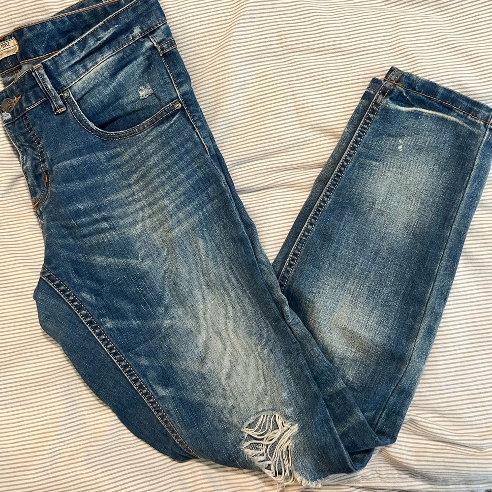 Free People destroyed and distressed jeans